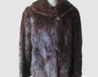 Frauen Sz 10 Bisamratte Pelzjacke Mantel MINT SALE