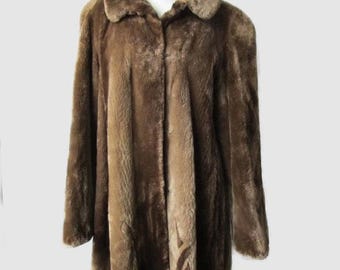 Women's Sz 10 MINT+ Sheared Beaver Fur Coat Jacket Stroller