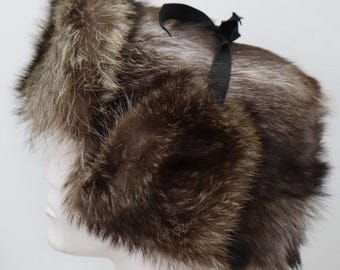Men's MINT Raccoon Fur Frontier Hat Men Man