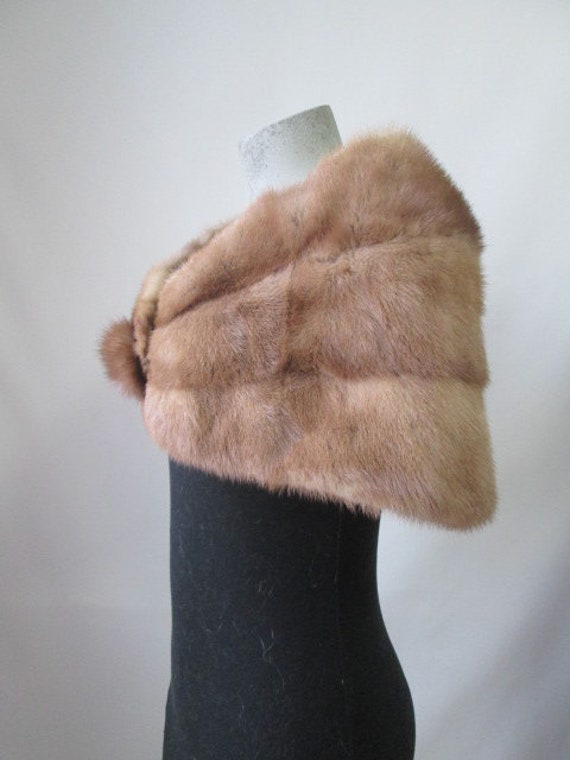 Women's Real Mink Fur Cape Shawl Stole Wrap Cape … - image 4