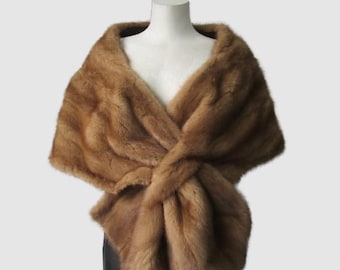 Nerz Cape Schal Wrap Stola Damen Gr. L/XL