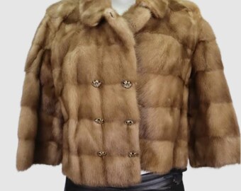 Mink Fur Jacket Bolero Coat Women's Sz 6 Mint