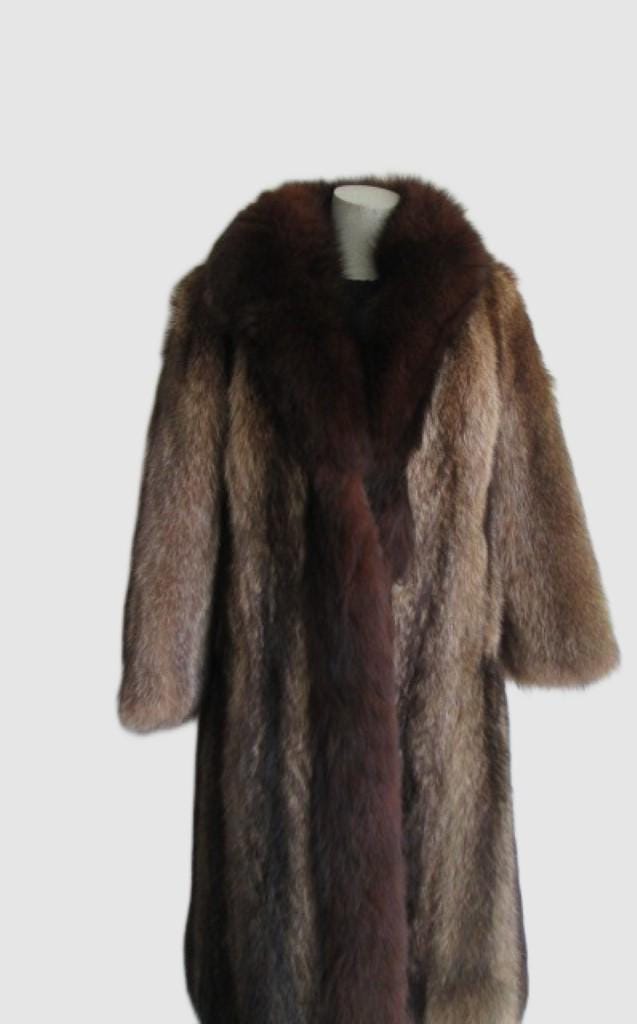 レディース サイズ 8 ラクーンファーコート ブラウン フォックスファー