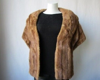 Women's Real Mink Fur Cape Shawl Stole Wrap Cape MINT WEDDING SALE