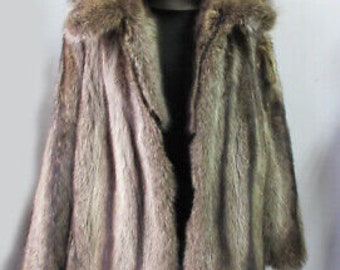 Men's Size XL SHOWROOM NEW Raccoon Fur Coat Jacket with Hood