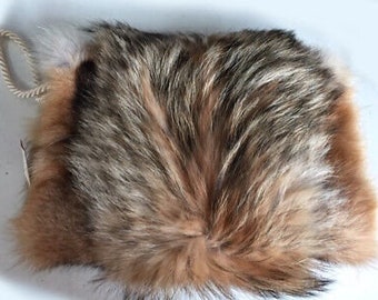 Women's Finn Raccoon Fur Bag Hand Muff Wristlet MINT+