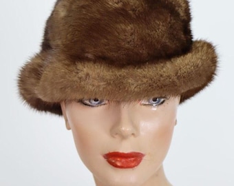 Women's Sz 22" Canadian Mink Fur Hat SUPERB