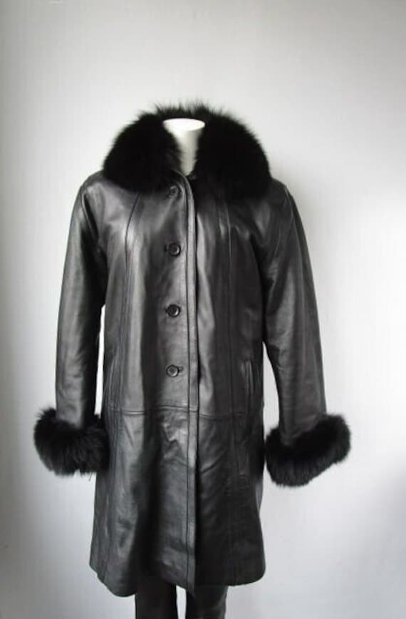 ジャケット・アウター sheller FOX fur cape coat BLACK LUXURY SILVER FOX Fur Jacket With Whole Skins, Fur Jacket