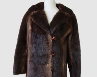 Damen Bisamrat Pelzmantel Jacke Mint + Gr. 6