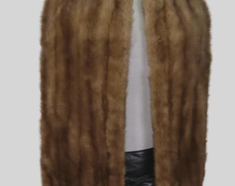 Women's MINT Mink Fur Shawl Stole Wrap Cape WEDDING Woman XL