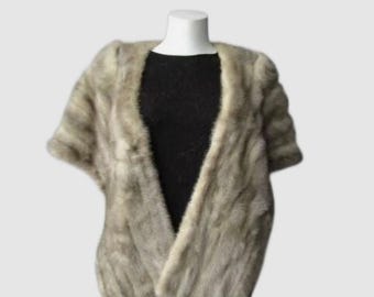 Natural Sapphire Mink Fur Stole Wrap Cape – Wedding Occasion Wear