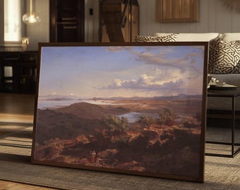 The Valley of Mexico Print, Framed Landscape Wall Art, Velasco Heritage Decor