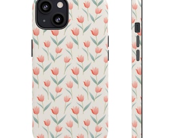 花柄 iPhone ケース - 丈夫なケース、かわいい電話カバー、春のギフト、花柄、花柄電話アクセサリー、スタイリッシュな保護