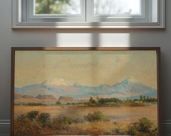 Mexico Wall Art Framed, Los Volcanes Print, Velasco Mountain Landscape, Office Wall Decor, Heritage Gift Art