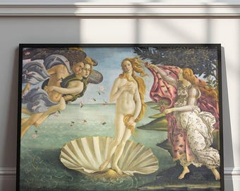 Birth of Venus Print, Botticelli Goddess Wall Art, Elegant Feminine Decor