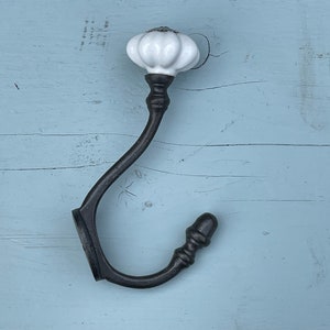 Heavy Cast Iron 7" Ceramic Top Acorn Coat Hook FREE & QUICK Delivery!!