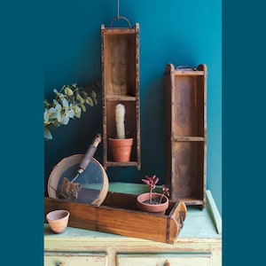 Vintage Indian Brick Mould – Rustic Wood Planter, Wedding Centerpiece