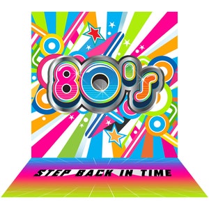 80s Party Backdrop, Hip Hop Rock, Punk Music, Disco Retro Adult Birthday, Event Banner Decorations, Photo Booth, Photography Background