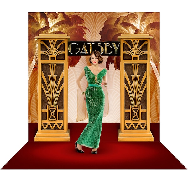 Great Gatsby 1920s Gold Prom Party Decor Photo Backdrop, Prop, Prom