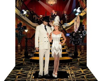 Gatsby Movie Set Photo Backdrop, Roaring 20's, in the City, Vintage Flapper, The Great Gatsby, Photo Booth