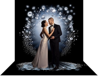 Diamond Arch Photo Backdrop, Black and White Bridal Shower, Prom, Event