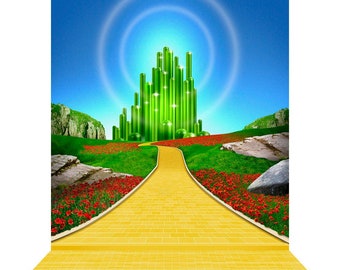 Wizard Of Oz Emerald City Yellow Brick Road Photo Backdrop Etsy