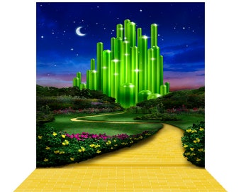 Emerald City Evening, Wizard of Oz Backdrop, Yellow Brick Road Party Decorations, Photobooth, Photo Backdrop