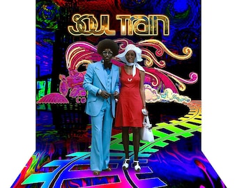 Soul Train Photo Booth Props Party Decorations, Photo Backdrop, Disco Birthday Banner and TV Dance Backdrop by AlbaBackgrounds