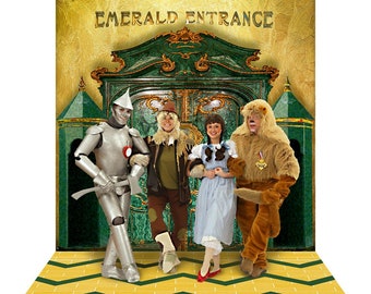 Puerta del Castillo de la Ciudad Esmeralda, Decoración de Oz, Mago de Oz, Camino de Ladrillos Amarillos, Fotomatón, Fiesta de Cumpleaños, Fondo fotográfico