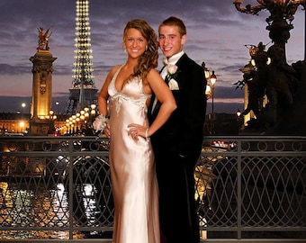 Paris Bridge, Eiffel Tower Photography Backdrop, France Theme Party Backdrop, Prom Dance Party Decor, Paris Party Theme