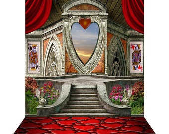 Queen Of Hearts Unbirthday Photo Backdrop King Of Spades Etsy
