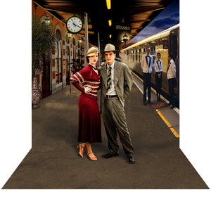 Orient Express Photo Backdrop, Mystery Dinner Party Decor, Who Done It Theme Prom Dance Murder on the Orient Express Istanbul Train Station