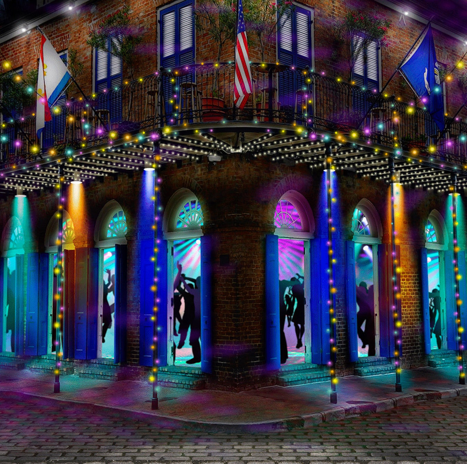 Mardi Gras French Quarter Bourbon Street Photo Backdrop | Etsy