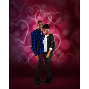 Red Floating Hearts Photo Booth Prop, Marsala Chola Backdrop, Romantic Photography Background, Party Decorations