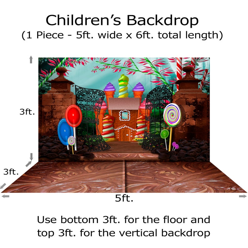 Children/'s Backdrop Wonka Birthday Backdrop Gingerbread House Photo Backdrop Child Birthday Party Backdrop Chocolate Factory