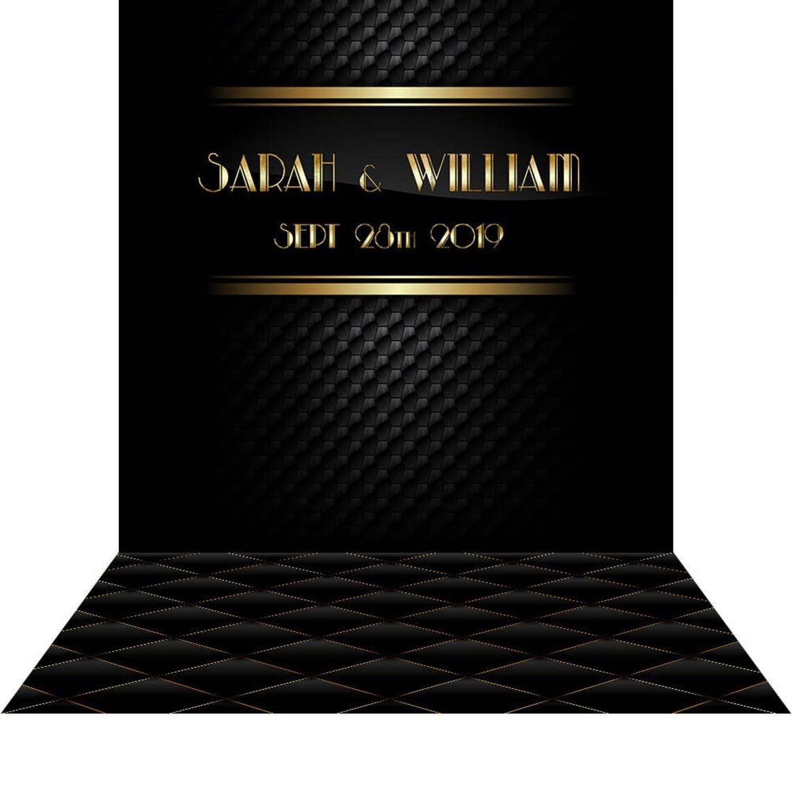 Gold Black Wedding Decor Photo Backdrop Wedding Reception Etsy Israel