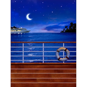 Fondo fotográfico de crucero de 1,6 x 2 m, crucero del amor, aniversario de bodas, crucero de bodas, boda de destino, fotomatón