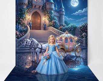 Princess Event Backdrop, Personalized, Kids' Fabric Photo Background