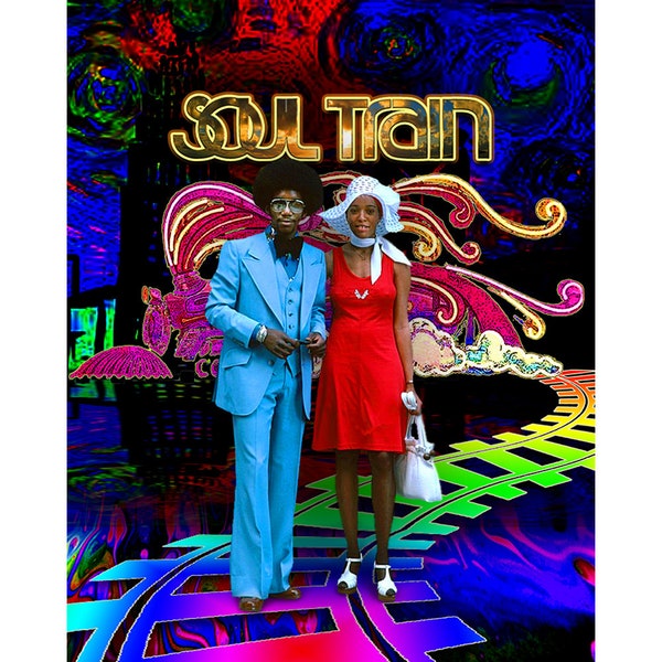 Soul Train Photo Booth Props Party Decorations, Photo Backdrop, Disco Birthday Banner and TV Dance Backdrop by AlbaBackgrounds