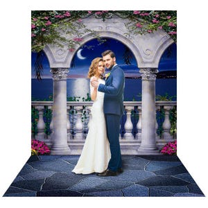 Mediterranean Magic Backdrop, Prom Party Decor, Romantic Seaside, Special Occasion, Ocean View, Engagement Party Backdrop