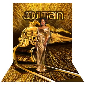 Soul Train Theme Party, Solid Gold Birthday Backdrop, Photo Booth, Retro Prop, Anniversary, Custom Photo Background