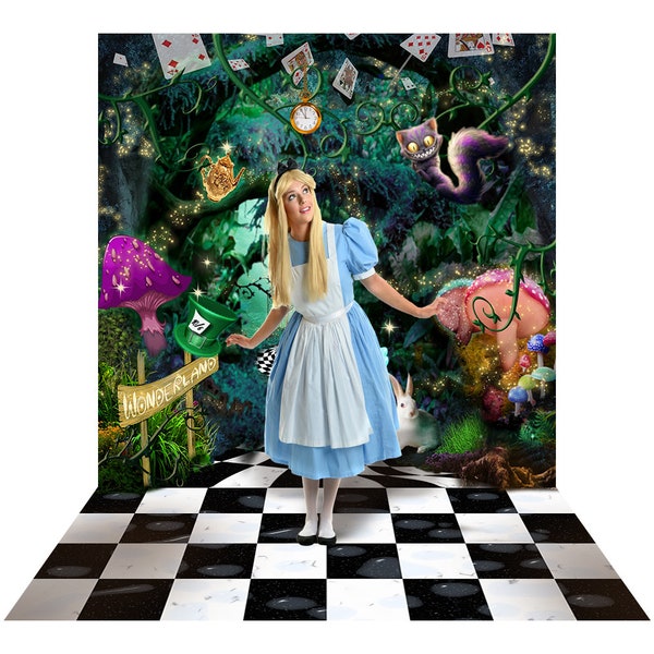 Alice in Wonderland, Verjaardag Achtergrond, UnBirthday Party Decor, Party Decor, Photo Booth Prop, Fotografie Achtergrond