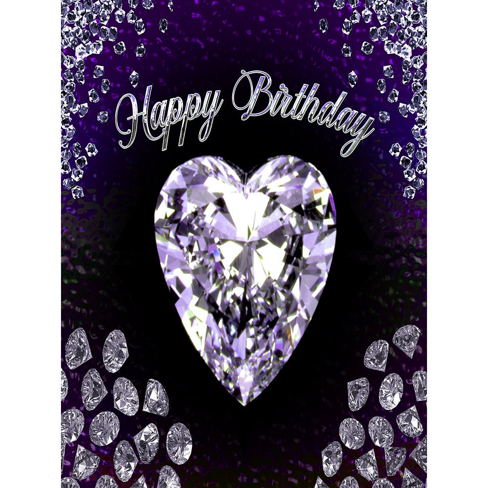 Happy Birthday Diamond Backdrop Personalized Party Decor Etsy