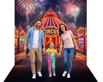 Circus Big Top Backdrop, Amusements, Side Shows, Fabric Background