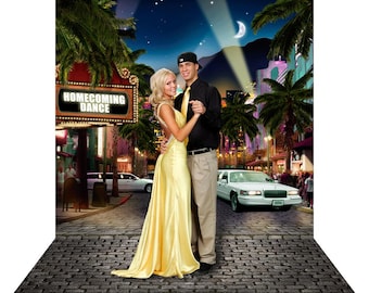 Hollywood Homecoming Dance Photo Backdrop, Custom Marquee Sign