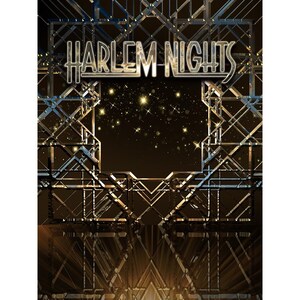 Harlem Nights Backdrop with an Art Deco design and twinkling stars