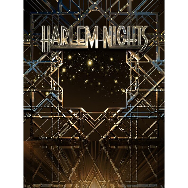 Harlem Nights Backdrop with an Art Deco design and twinkling stars