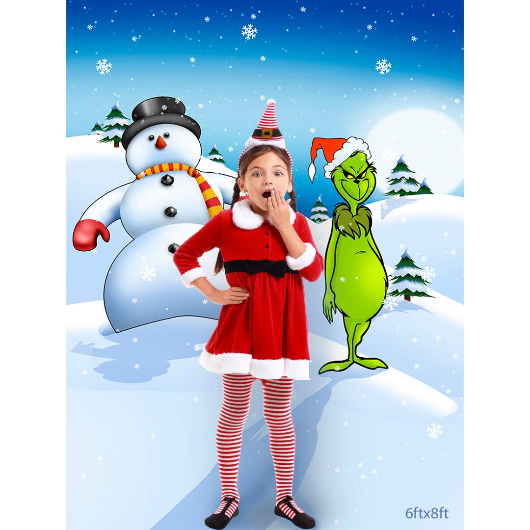 Christmas the Grinch inside a snow bubble  Photographic Print for