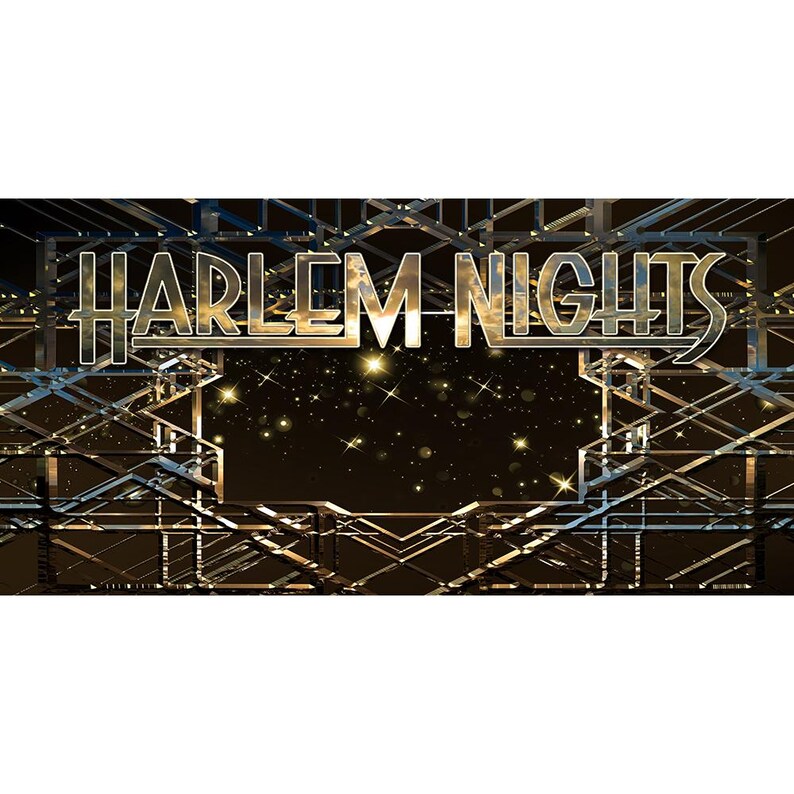 Harlem Nights Backdrop with an Art Deco design and twinkling stars