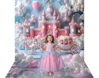 Princess World Backdrop, Personalized, Kids' Fabric Photo Background